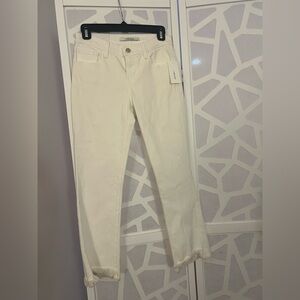 J Brand Frayed White Jeans